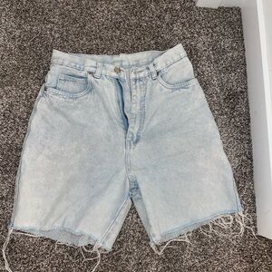 Light wash jean shorts
